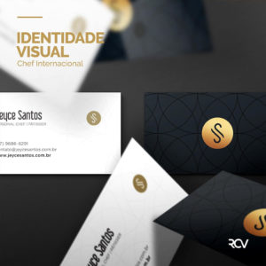 Cartões de visita para a Chef Internacional Jeyce Santos - Balneário Camboriú/SC marca, logotipo, logo, identidade visual para chef internacional